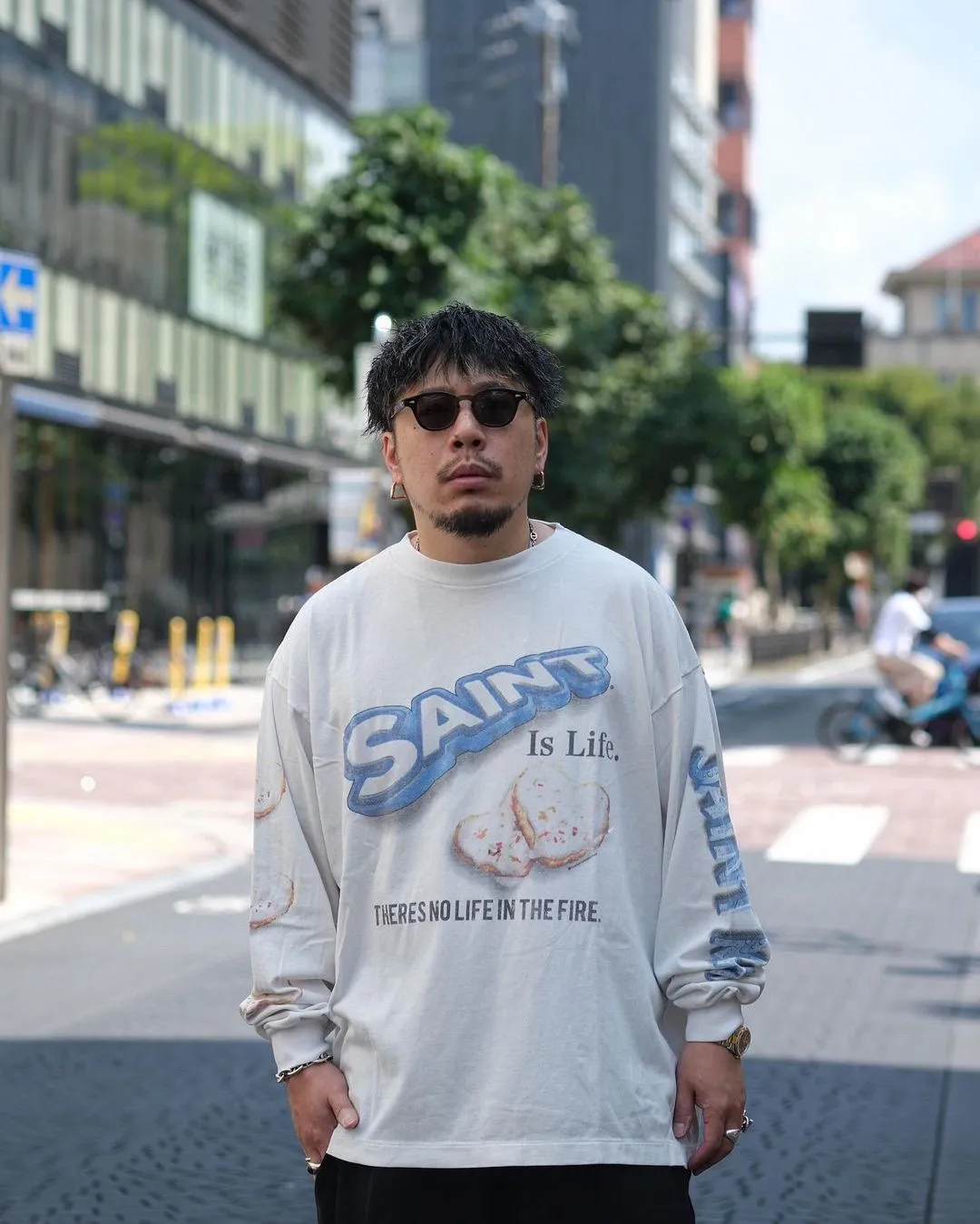SAINT Mxxxxxx HEART COOKIES L/S TEE/WHT Love Oreo printed long sleeves Off-white S-XL Customized co-branded main mark/wash mark Correct version Ready-made garments washed and distressed VINTAGE feeling Top-notch printing technology Perfect restoration